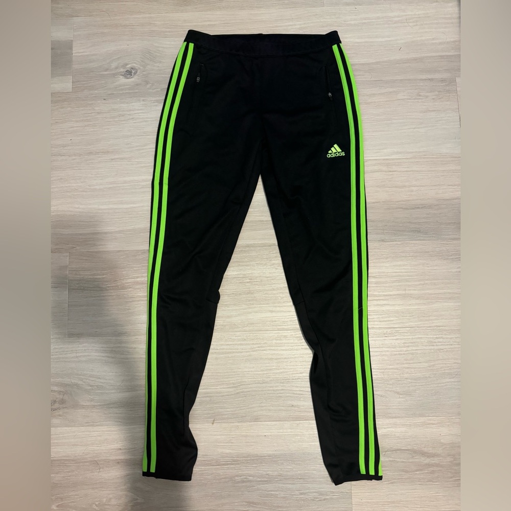 Adidas Training Pants NWOT Climacool Mi Black with Green stripes Small